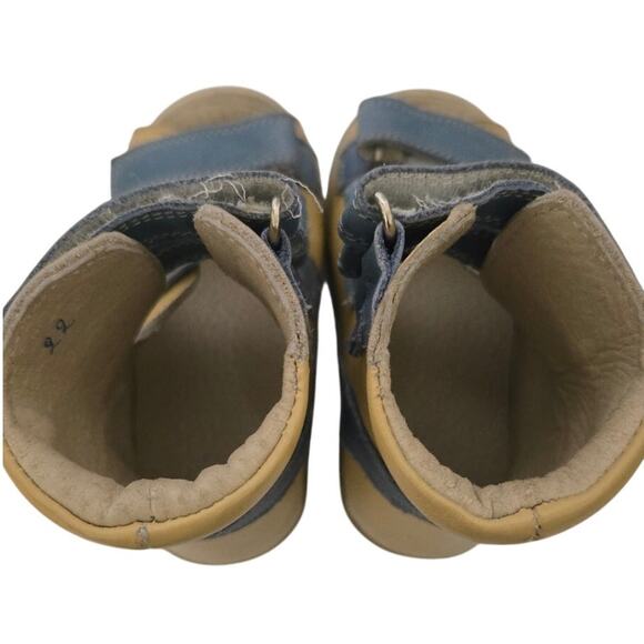 Toddler Tan & Blue Strap Shoes – Approx US Size 7 (6" Sole Length) - Picture 6 of 7